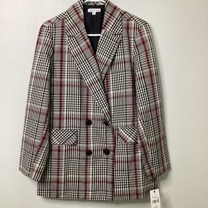 Ophelia Roe Plaid Blazer Double Breasted Preppy Career Office Plus XL NWT Lined